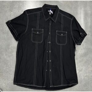 KENNETH COLE REACTION MEN'S BLACK SHORT SLEEVE SHIRT 2XL